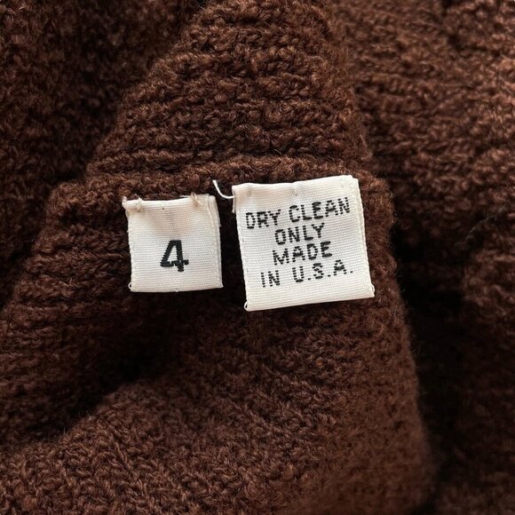 Steve Fabrikant Neiman Marcus Boucle Knit Buttoned Cardigan Sweater Brown Size 4 - Picture 9 of 10